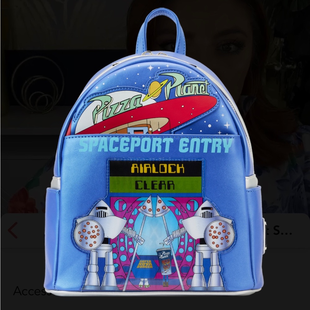 NWT - Loungefly Pixar Toy Story Pizza Planet Space Entry Mini Backpack